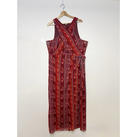 LAUREN Ralph Lauren Geo-Striped Georgette Halter Gown Maxi Dress Women's 18W NWT - Picture 2 of 12